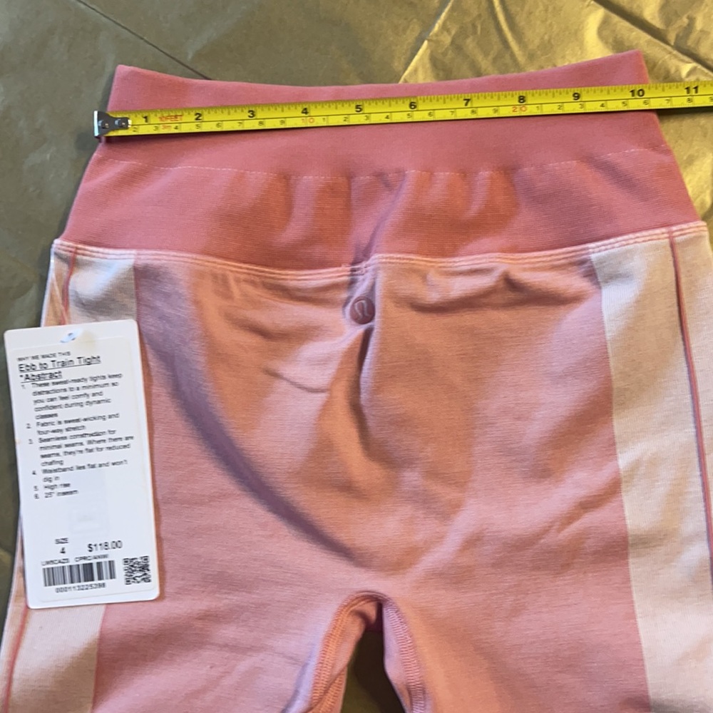 Lululemon Ebb to Train pink Tights Leggings Size 4 NEW - Picture 7 of 7